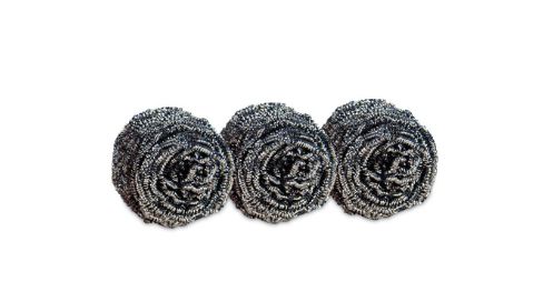 Scotch-Brite Metal Scrubbing Pads, 2 1/2" X 2 3/4", Stainless Steel, Silver, 3/Pk, 8 Pks/Ct