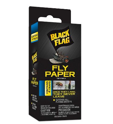 Black Flag Fly Paper 4 Traps Catches All Flying Insects