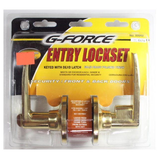 G-force Entry Lever Lockset solid brass finish 80059