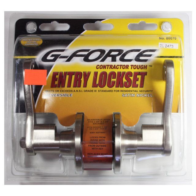 ENTRY LEVER LOCKSET  SATIN NICKEL #80070