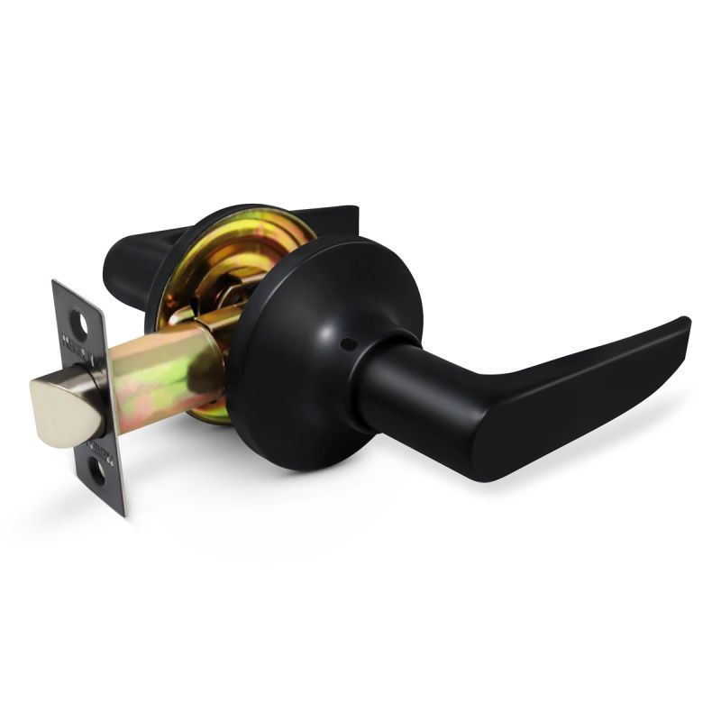 Matte Black Passage Lever Reversible Lockset