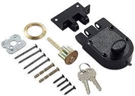 167BK Black Finish Jimmy Proof Single Cylinder Deadlock Deadbolt with Flat Strike