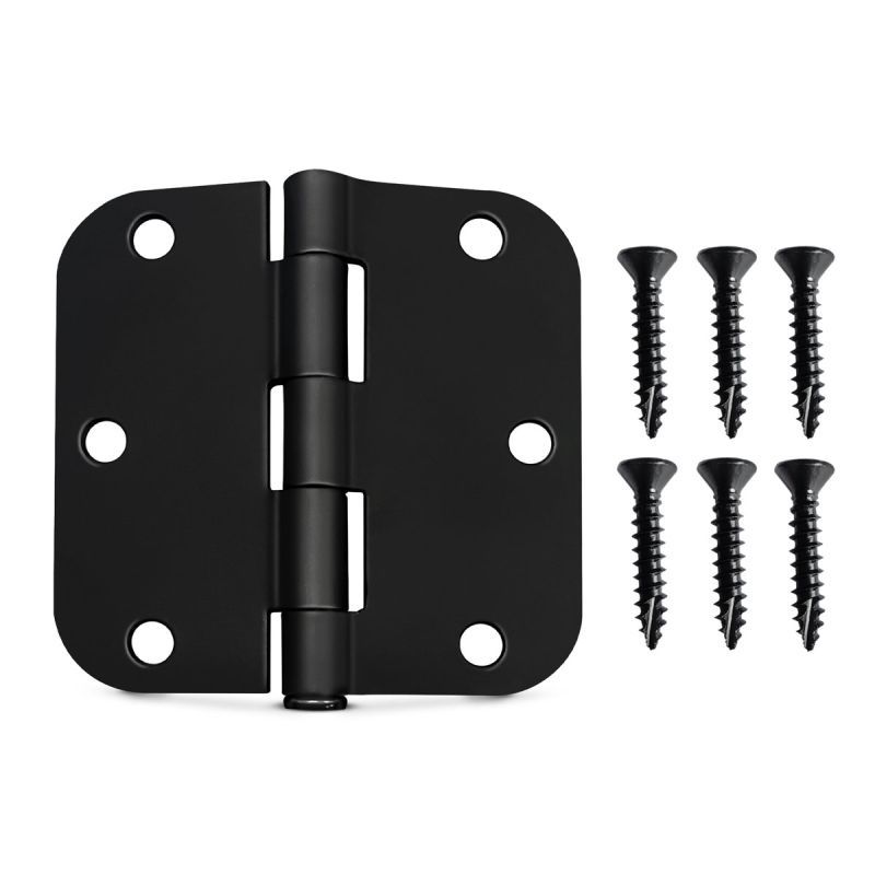3-1/2" BUTT HINGE BLACK 5/8 RADIUS #BHIG35RC-BL