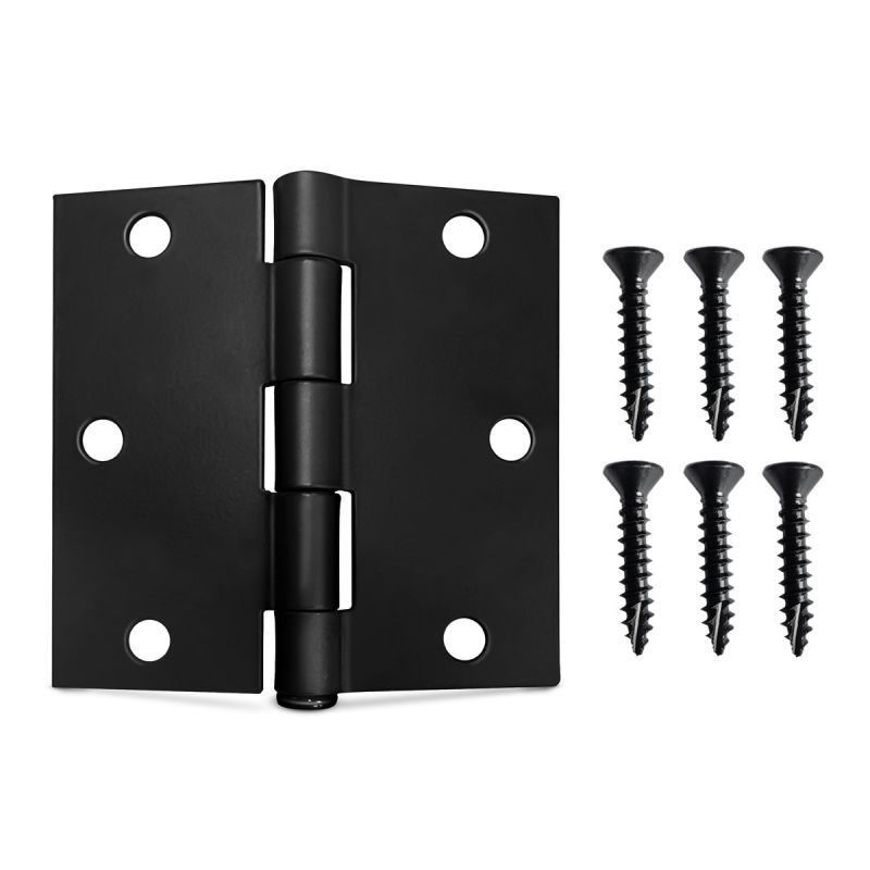 3-1/2" BUTT HINGE SQUARE BLACK #BHIG35SC-BL