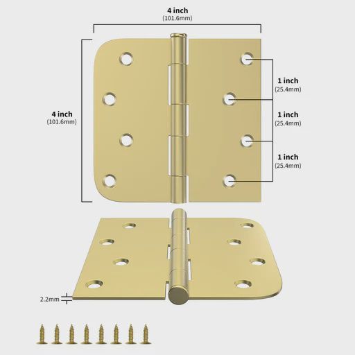 4" Butt Hinges Brass