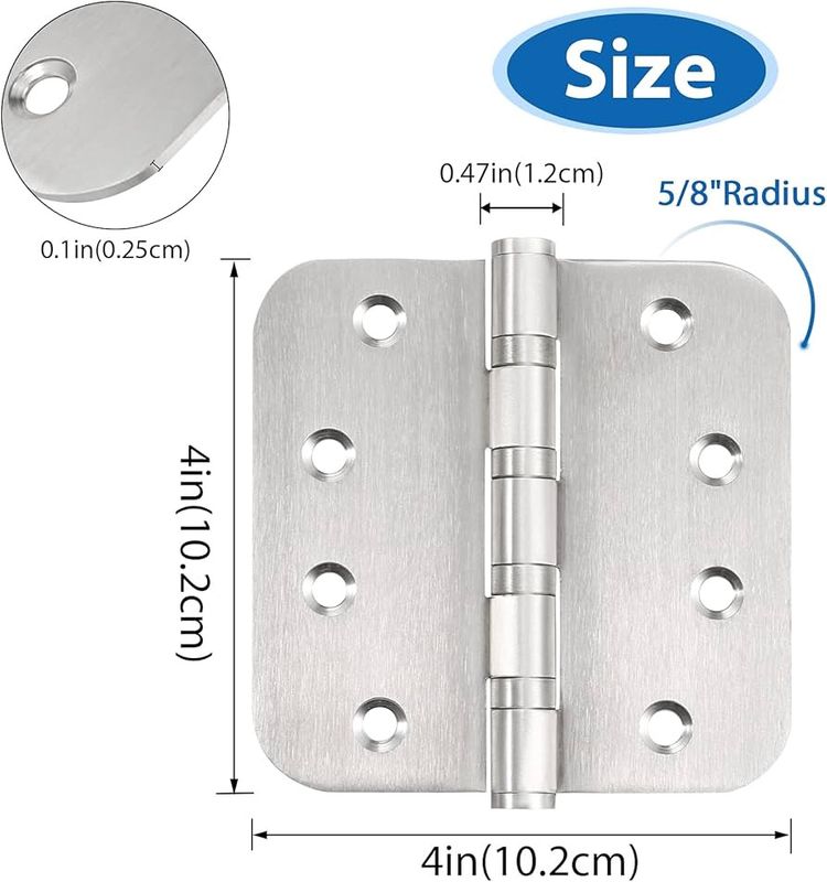 4" Butt Hinge Curved Chrome #42307