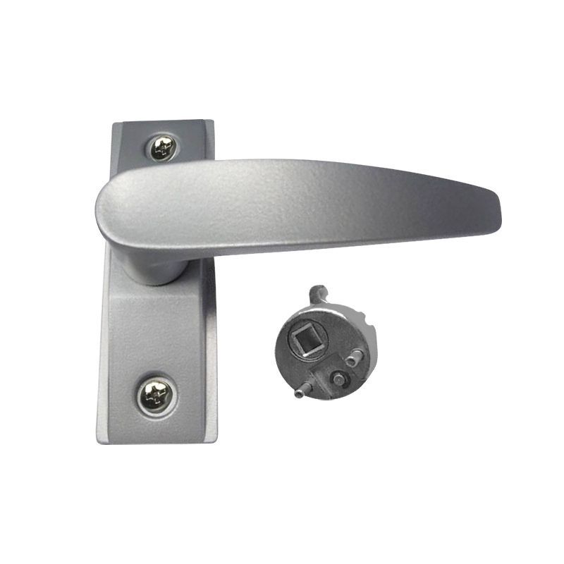 Premier Lock Aluminum Finish Commercial Door Handle Lever with Cam Plug, Size: RIGHT