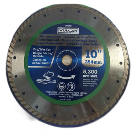 Vulcan Turbo Continuous Rim Circular Saw Blade 10 in Dia X 5/64 in Thick 5/8 in Arbor Steel