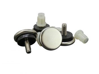 Furniture Glide with Threaded Stem Silver Metal/Rubber