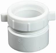 1-1/2" PVC-DWV-Hub-x-Slip-Joint-Trap-Adapter-With-Plastic Nut