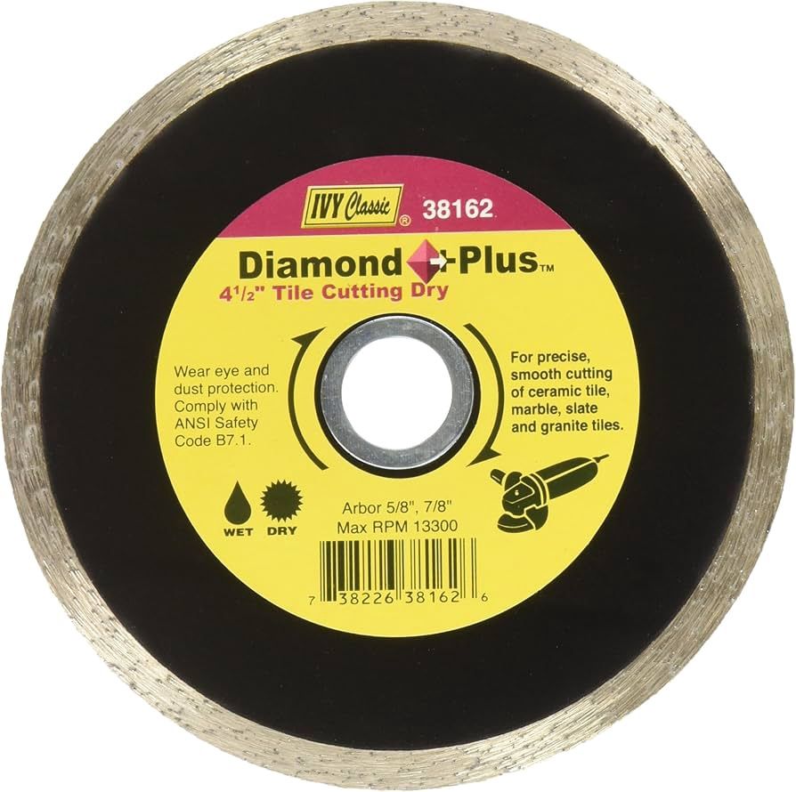 Tile Cutting Diamond Blade for Dry &amp; Wet Cutting, Size: IVY CLASSIC 4-1/2"