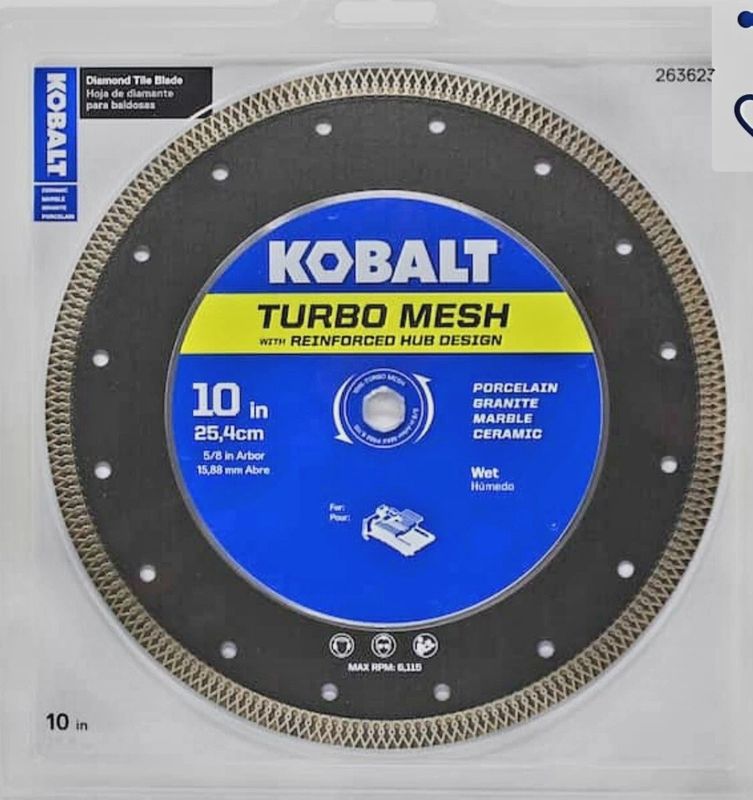 Kobalt CTM10P 10-in Wet Continuous Rim Diamond Saw Blade
