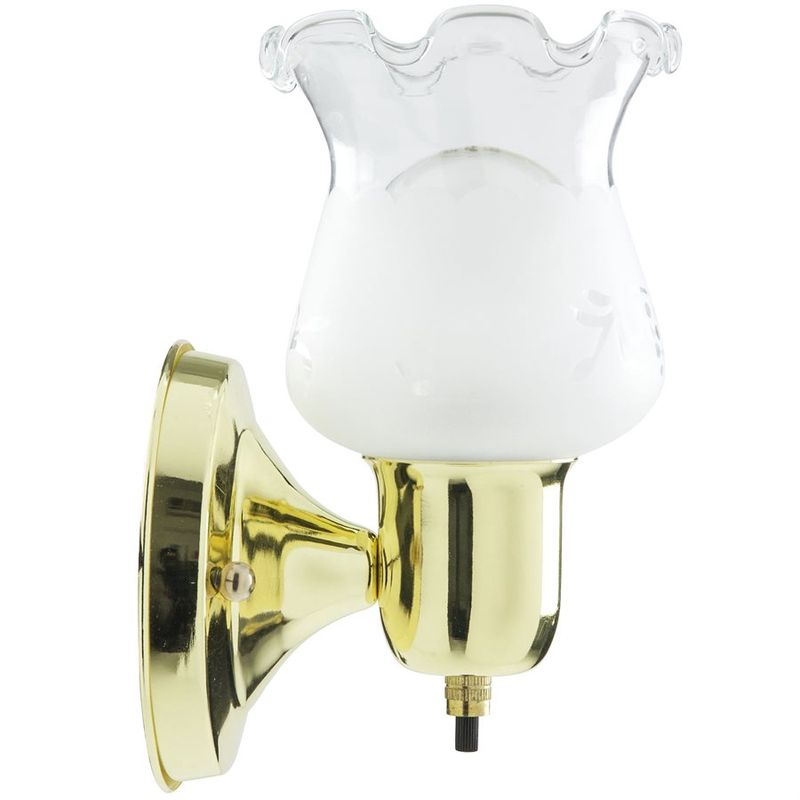 Polished Brass Frosted Wall Mount Tulip Ceiling Fixture