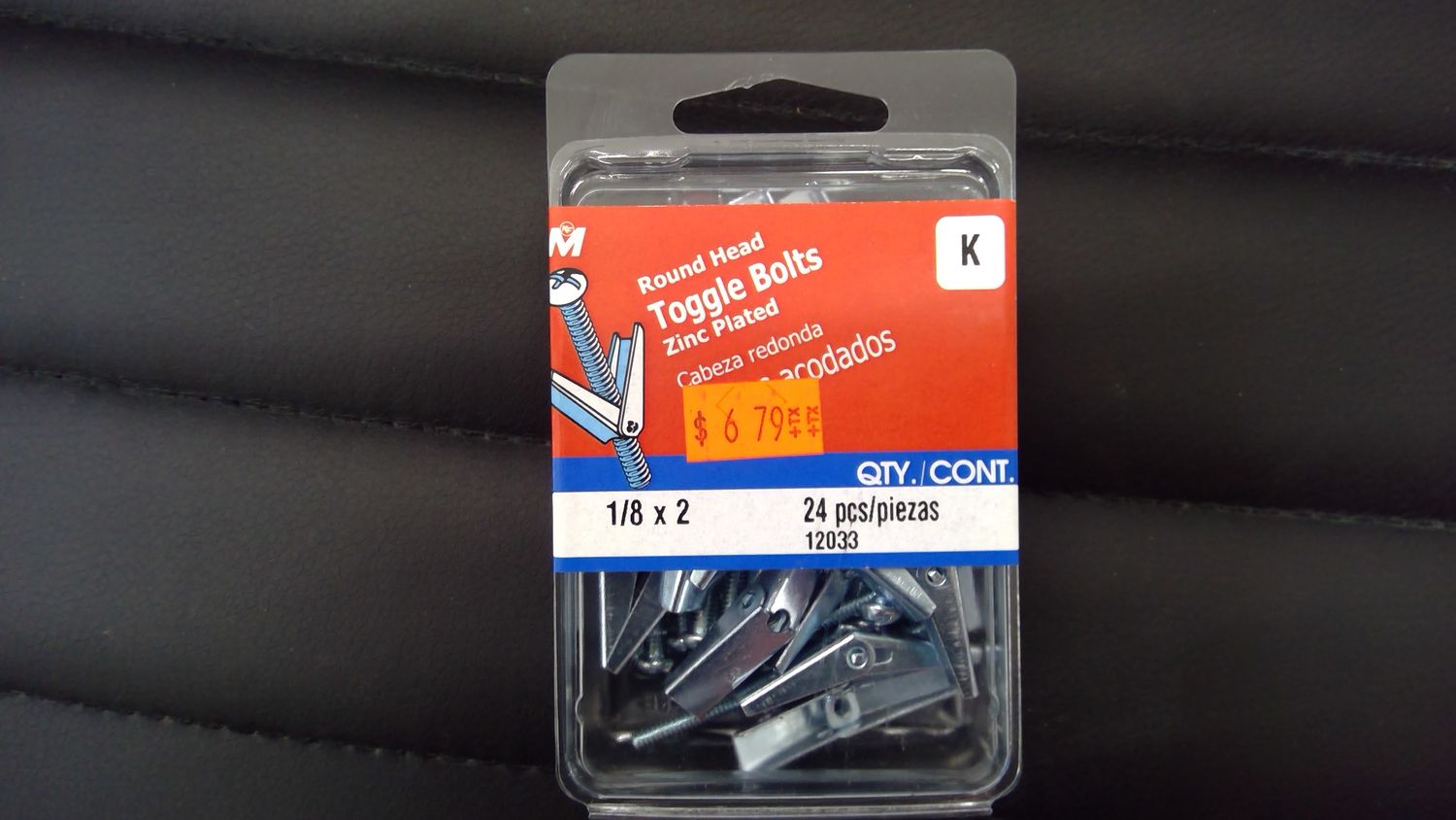 Round head toggle bolts zinc plated (K)