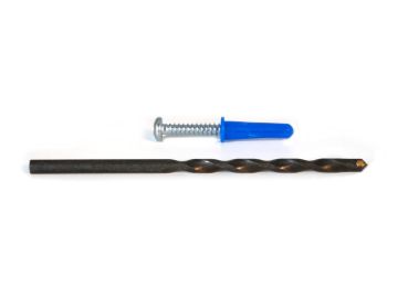 Ribbed plastic anchors kit with screws and bit (K), Size: 6-8