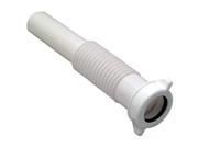 1-1/2" O.D. Tube Slip Joint X 12", White, Plastic, Flexible Kitchen Drain Extension Tube