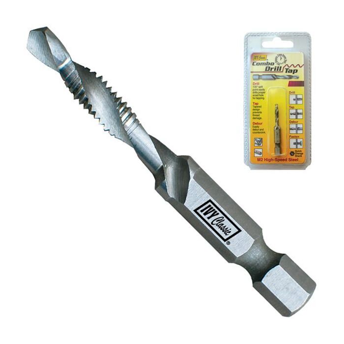 1/4-Inch-20NC Combo Drill/Tap Bit, M2 High Speed Steel, 1/Card