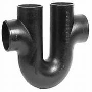 Cast Iron DWV No-Hub Double Trap, Size: 3"