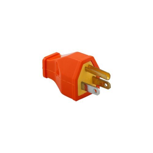 Cooper Wiring SA399O Ground 3 Wire Straight Plug- Orange