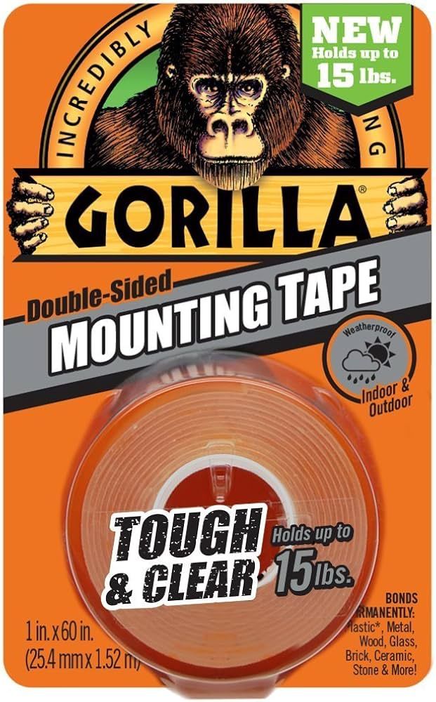 1 in. X 1.67 Yds. Tough and Clear Mounting Anti-Slip Double Sided Tape