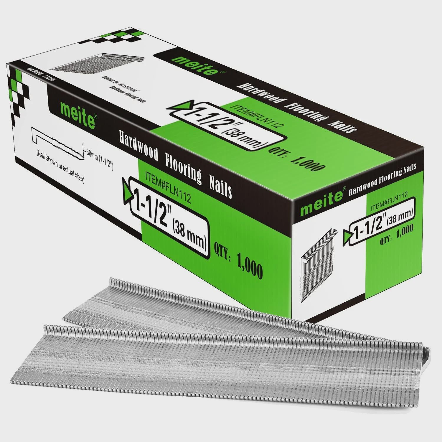 meite 16 Gauge Flooring Nails 1-1/2 Inch 16GA L Cleat Nails Hardwood Flooring