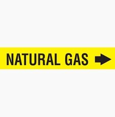 NATURAL GAS PIPE  SIGN, Types: 2PK WITH ARROW