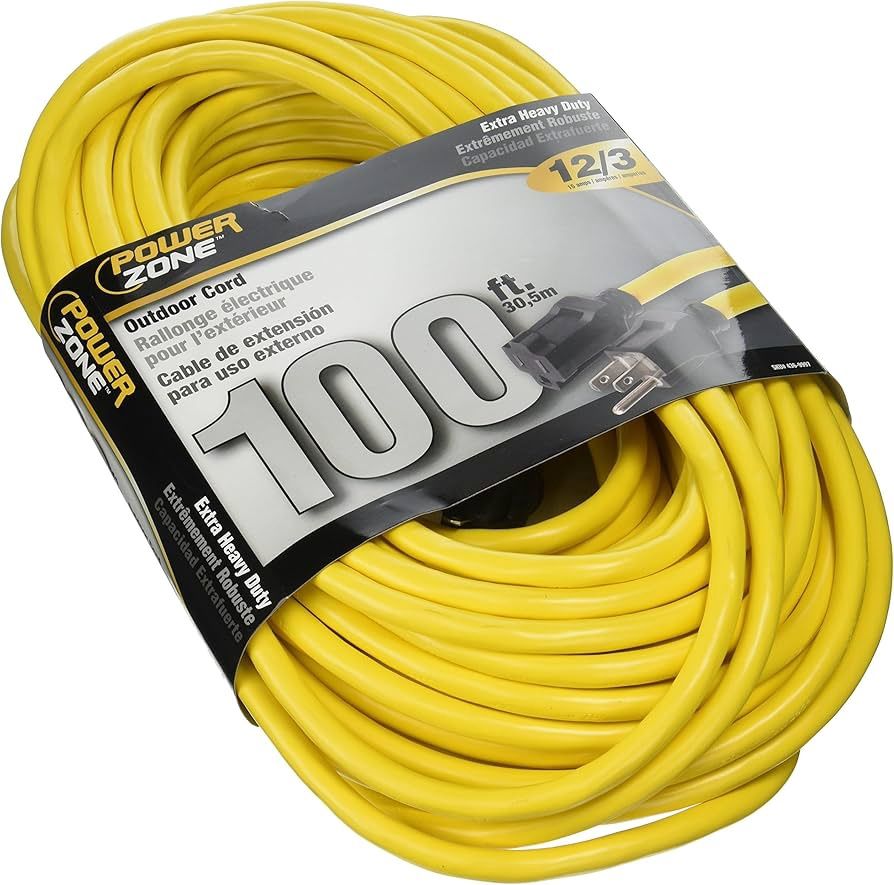 Cord Extension Outdoor 12/3x100ft Yellow