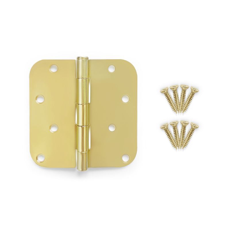 4" X 5/8" Radius Satin Brass Full Mortise Butt Hinges, 2 PCs BHIG4RC-B