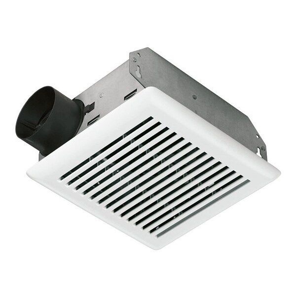 Ventilation Fan, 7-1/2" X 7-1/4" W, 0.9 A, 120 V/60HZ Air, Polypropylene/Steel, White