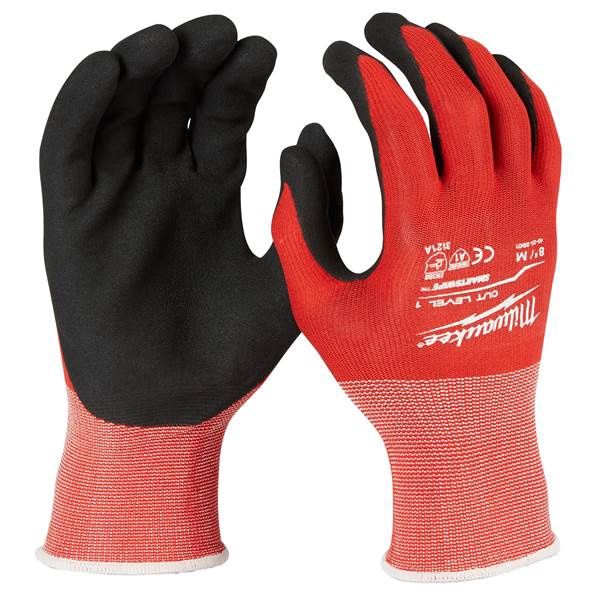 Milwaukee Medium Red Nitrile Level 1 Cut Resistant Dipped Work Gloves
