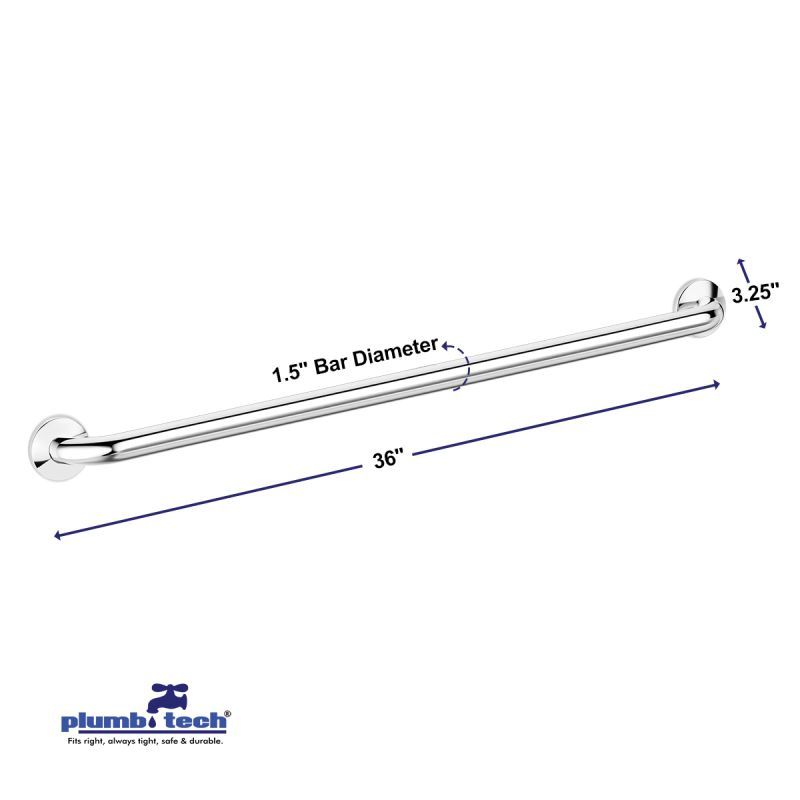 36" x 1-1/2" Concealed Screw ADA Compliant Polished Stainless Steel Grab Bar