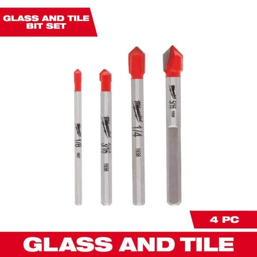 Milwaukee 48-20-8988 Carbide Glass and Tile Drill Bit Set (4-Pack)