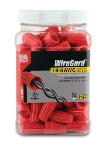 Wire Connector,10 to 18 AWG,Red,PK125