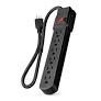 6 Outlet Surge Protector with 2.5 FT Power Cord, Black