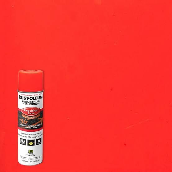 Industrial Choice 203028 Inverted Marking Spray Paint, Semi-Gloss, Fluorescent Red/Orange, 17 oz Can