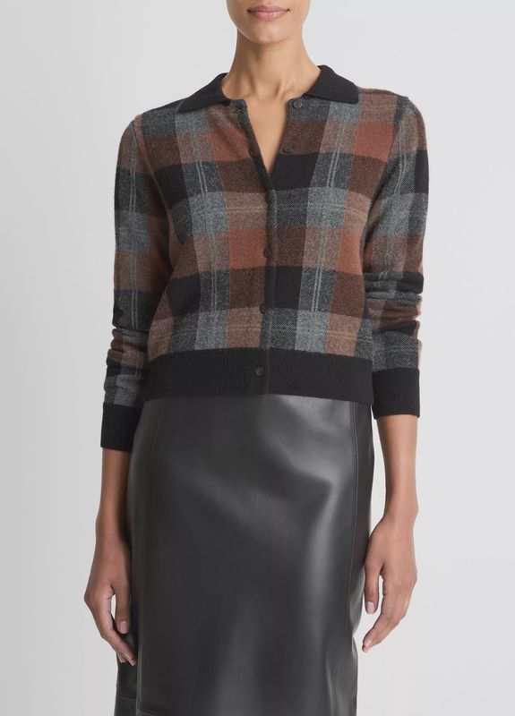 CHECK PLAID CARDI