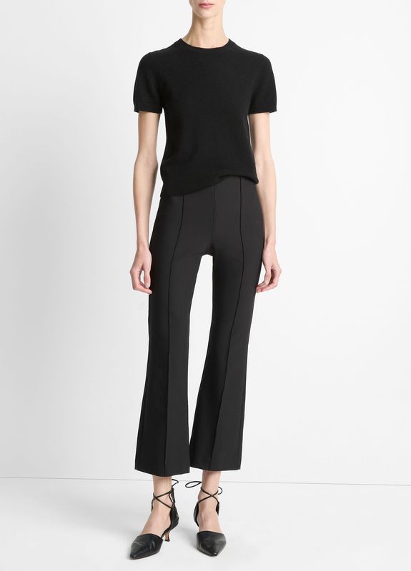 MID RISE PINTUCK CROP FLARE PANT