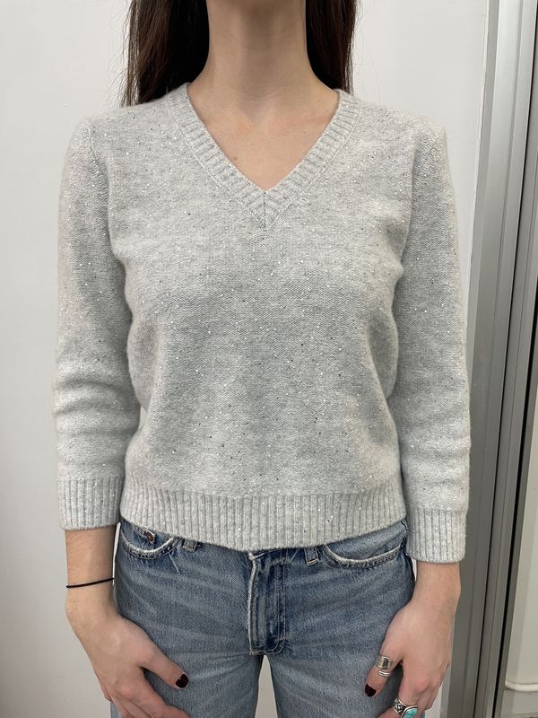 SPARKLE CASHMERE V NECK