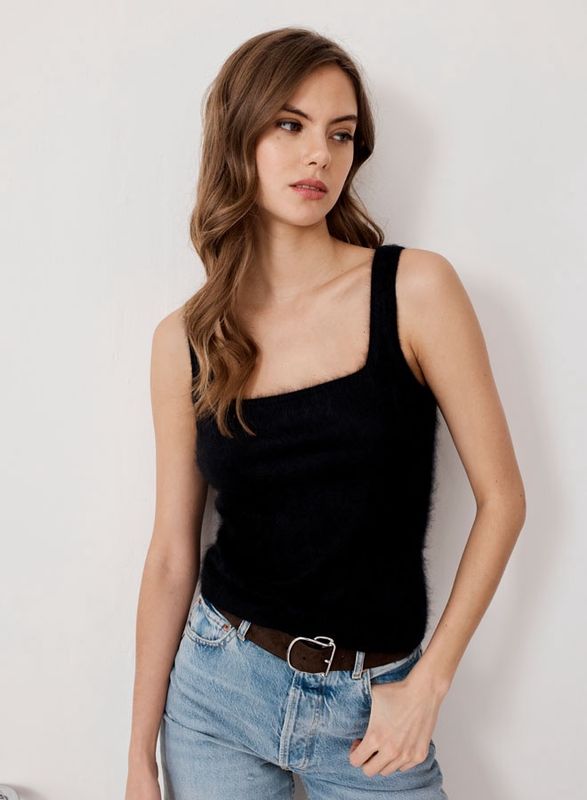 BRUSHED SQUARE NECK TANK