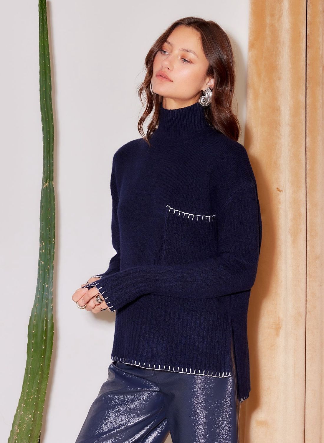 SYLVIE EDGE STITCH SWEATER