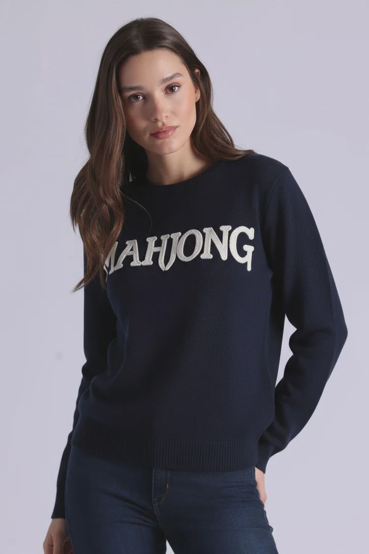MAHJONG COTTON CASHMERE EMBROIDERED PULLOVER