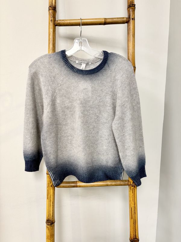 DIP DYED BLOUSON SLEEVE RAGLAN CREW