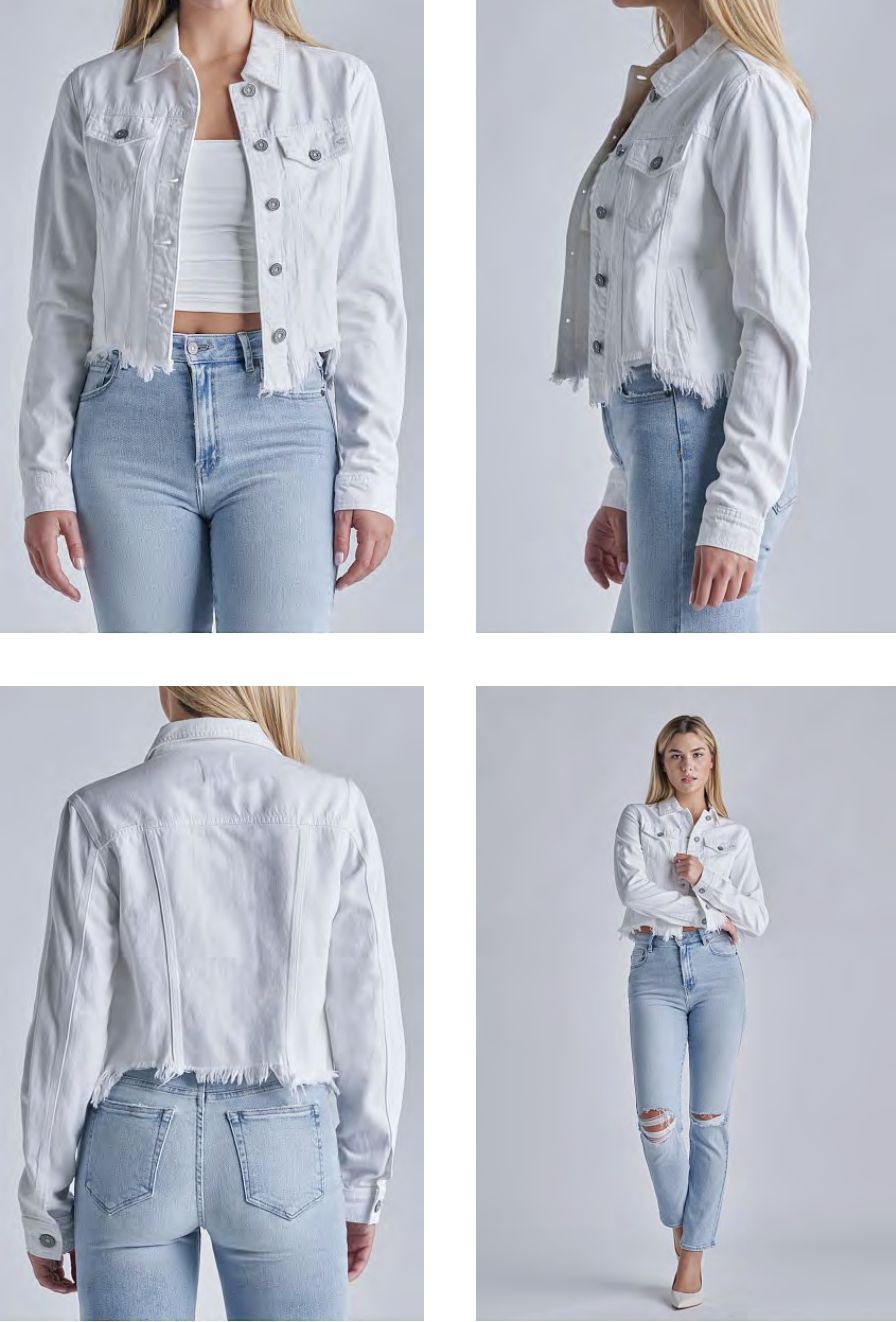 CROPPED FITTED FRAYED JACKET