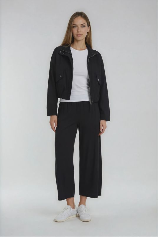 BEACH COTTON JERSEY WIDE-LEG PANT