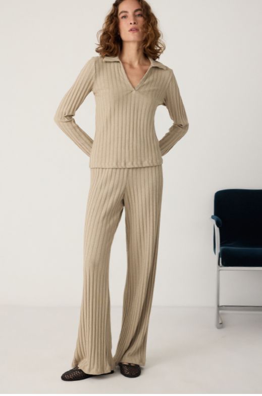 LIYAH L/S COLLARED TOP