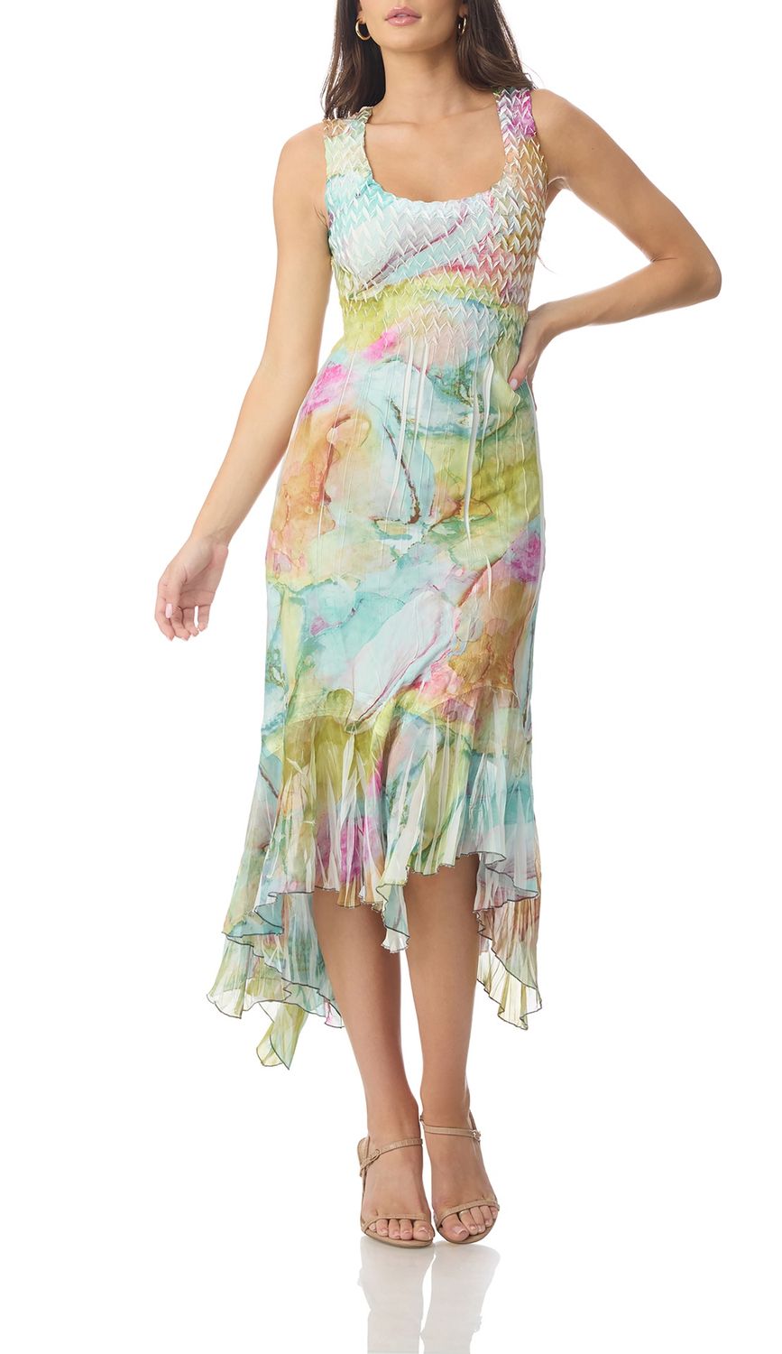 SCOOP  NECK ASYMMETRICAL HEM DRESS