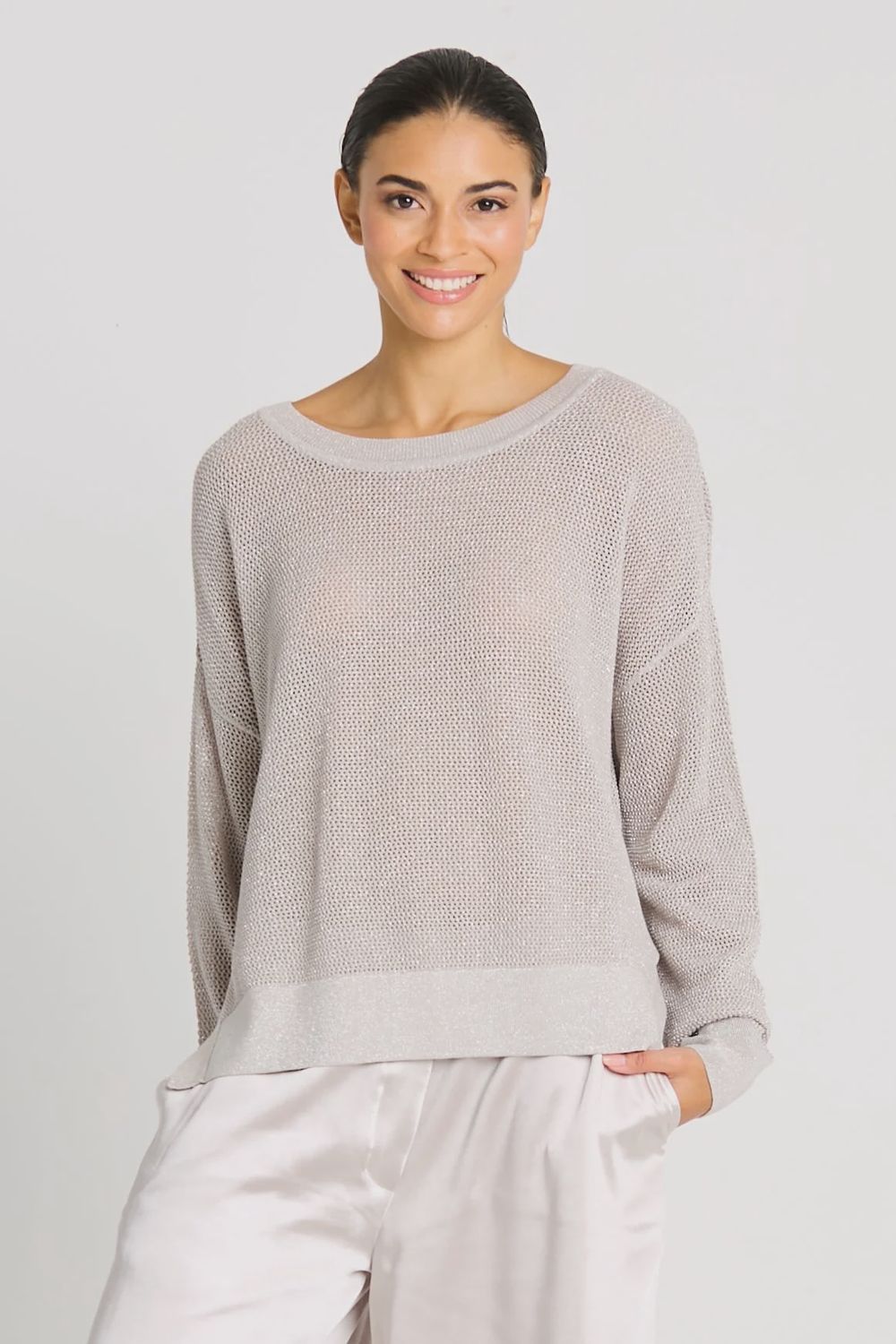 PIMA COTTON METALLIC MINI SEED STITCH