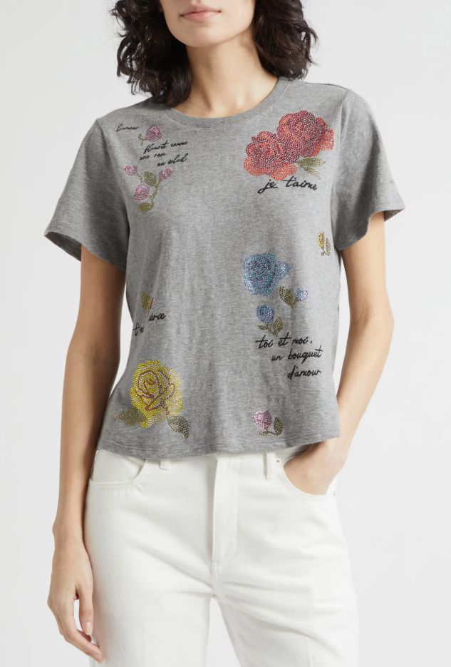 HEAT SET RHINETSONE GRAPHIC T-SHIRT