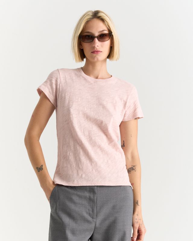 SLUB JERSEY SCHOOLBOY CREW NECK TEE