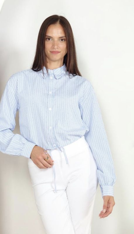 STRIPED SHIRT WITH STUD DETAILS